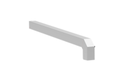 Window sill trim A 600 GS/24, standard version, surface finish bright aluminum, alignment left, view from outside, projection 380 mm