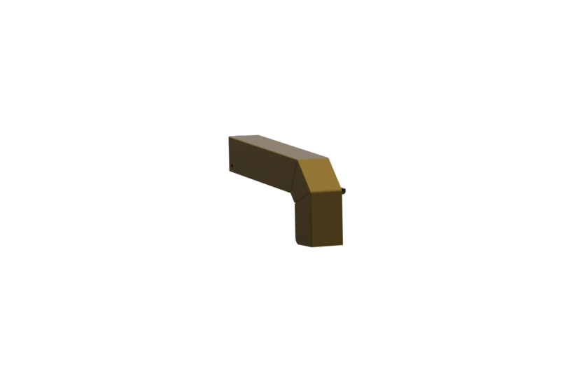 Fensterbankabschluss A 600 GS/24, Variante Softline Plus, Oberfläche E6/C33, Ausrichtung links, Ansicht aussen, Ausladung 130 mm