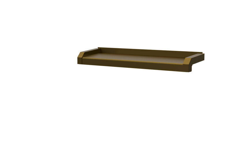 Fensterbank, Variante Standard, inklusive Fensterbank Abschluss A600 GS/24, Oberfläche E6/C33 Ausladung 130 mm