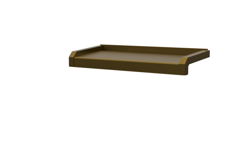 Fensterbank, Variante Standard, inklusive Fensterbank Abschluss A600 GS/24, Oberfläche E6/C33 Ausladung 195 mm