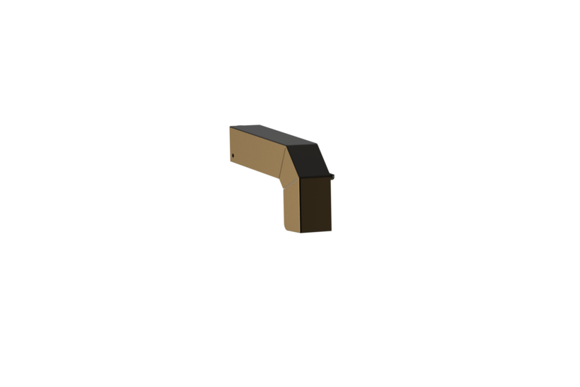 Fensterbankabschluss A 600 GS/24, Variante Softline Plus, Oberfläche E6/C34, Ausrichtung links, Ansicht aussen, Ausladung 110 mm