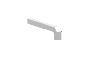 Window sill trim A 600 GS/24, Softline Plus variant, surface E6/EV1, left-hand alignment, external view, projection 300 mm