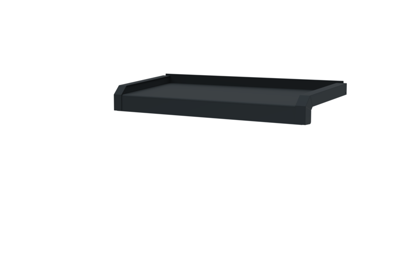 Fensterbank, Variante Softline Plus, inklusive Fensterbank Abschluss A600 GS/24, Oberfläche RAL 7016 Ausladung 195 mm