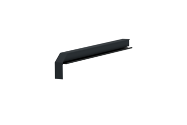 Fensterbankabschluss A 600 GS/24, Variante Softline Plus, Oberfläche RAL 7016, Ausrichtung links, Ansicht innen, Ausladung 260 mm