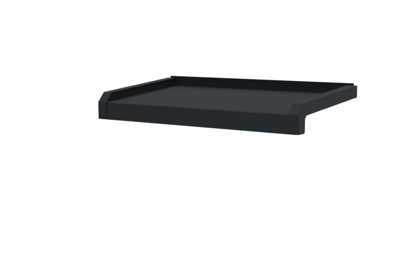 Fensterbank, Variante Softline Plus, inklusive Fensterbank Abschluss A600 GS/24, Oberfläche RAL 7016 Ausladung 260 mm