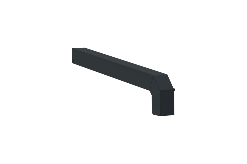 Fensterbankabschluss A 600 GS/24, Variante Softline Plus, Oberfläche RAL 7016, Ausrichtung links, Ansicht aussen, Ausladung 300 mm