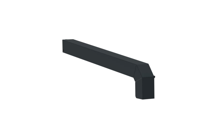 Fensterbankabschluss A 600 GS/24, Variante Softline Plus, Oberfläche RAL 7016, Ausrichtung links, Ansicht aussen, Ausladung 320 mmFensterbankabschluss A 600 GS/24, Variante Softline Plus, Oberfläche RAL 7016, Ausrichtung links, Ansicht innen, Ausladung 320 mm