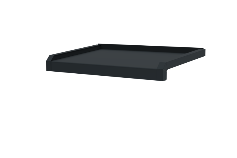 Fensterbank, Variante Softline Plus, inklusive Fensterbank Abschluss A600 GS/24, Oberfläche RAL 7016 Ausladung 320 mm