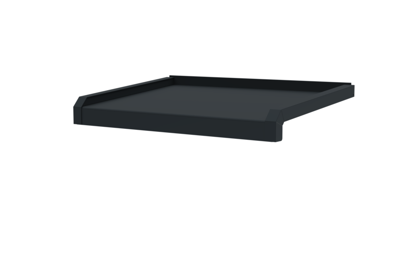 Fensterbank, Variante Softline Plus, inklusive Fensterbank Abschluss A600 GS/24, Oberfläche RAL 7016 Ausladung 340 mm