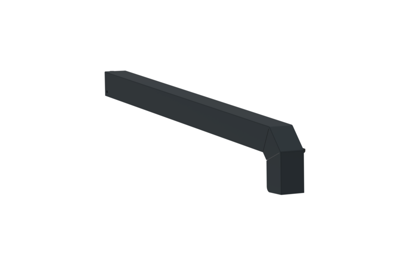 Fensterbankabschluss A 600 GS/24, Variante Softline Plus, Oberfläche RAL 7016, Ausrichtung links, Ansicht aussen, Ausladung 320 mmFensterbankabschluss A 600 GS/24, Variante Softline Plus, Oberfläche RAL 7016, Ausrichtung links, Ansicht innen, Ausladung 360 mm