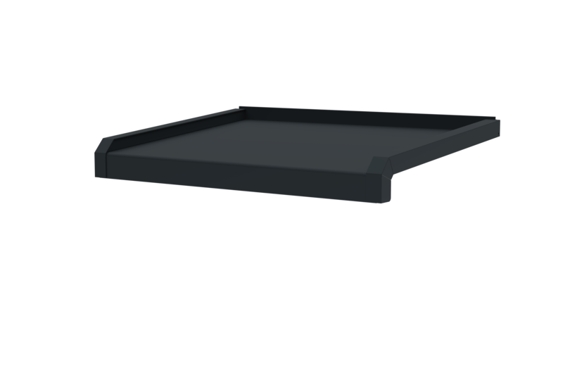 Fensterbank, Variante Softline Plus, inklusive Fensterbank Abschluss A600 GS/24, Oberfläche RAL 7016 Ausladung 360 mm