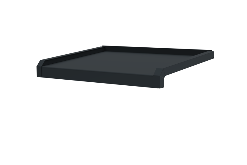 Fensterbank, Variante Softline Plus, inklusive Fensterbank Abschluss A600 GS/24, Oberfläche RAL 7016 Ausladung 380 mm