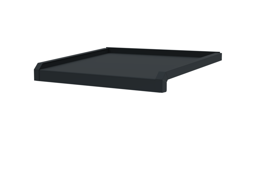 Fensterbank, Variante Softline Plus, inklusive Fensterbank Abschluss A600 GS/24, Oberfläche RAL 7016 Ausladung 400 mm