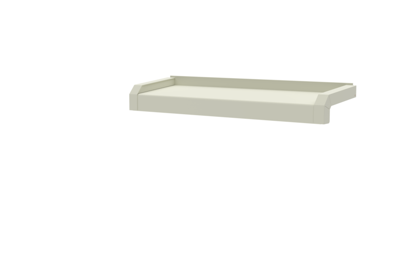 Fensterbank, Variante Softline Plus, inklusive Fensterbank Abschluss A600 GS/24, Oberfläche RAL 9016 Ausladung 150 mm