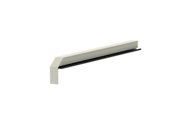 Fensterbankabschluss A 600 GS/24, Variante Softline Plus , Oberfläche RAL 9016, Ausrichtung links, Ansicht innen, Ausladung 300 mm