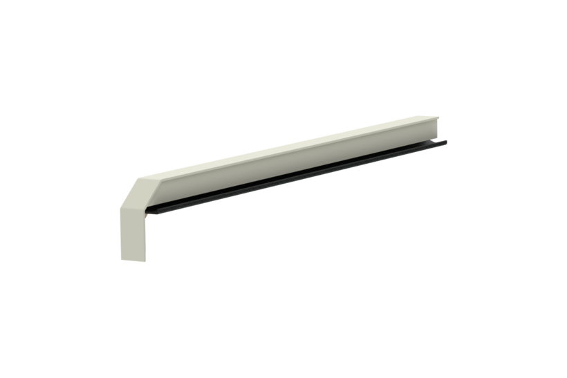 Fensterbankabschluss A 600 GS/24, Variante Softline Plus , Oberfläche RAL 9016, Ausrichtung links, Ansicht innen, Ausladung 360 mm