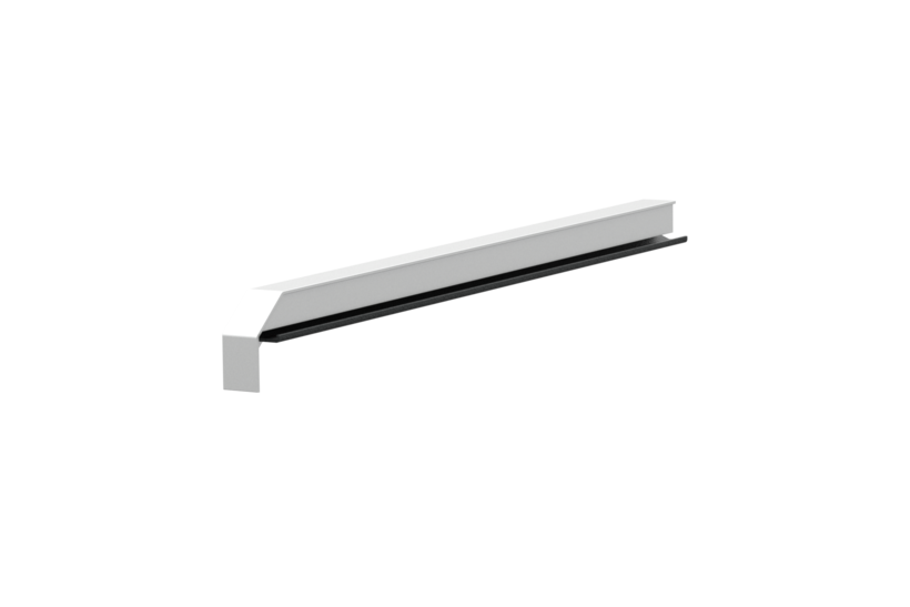 Window sill trim A600GS/24, standard version, surface E6/EV1, left alignment, view inside, projection 350 mm