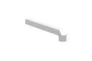 Window sill trim A600GS/24, standard variant, surface E6/EV1, left-hand alignment, external view, projection 350 mm