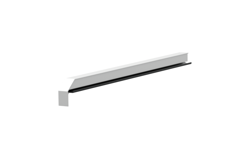 Window sill trim A600GS/24, standard variant, surface E6/EV1, left-hand alignment, internal view, projection 370 mm