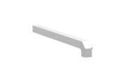 Window sill trim A600GS/24, standard version, surface E6/EV1, left-hand alignment, external view, projection 370 mm