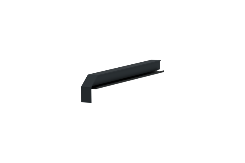 Window sill trim A600GS/24, standard version, left alignment, surface RAL 7016, internal view, projection 210 mm