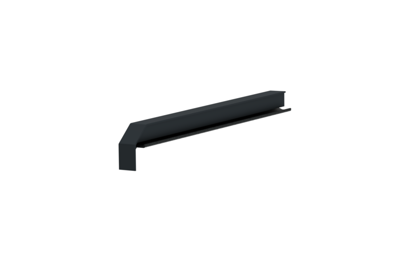 Fensterbankabschluss A600GS/24, Variante Standard, Ausrichtung links, Oberfläche RAL 7016, Ansicht innen, Ausladung 270 mm