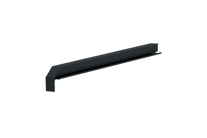 Window sill trim A600GS/24, standard version, left alignment, surface RAL 7016, internal view, projection 350 mm
