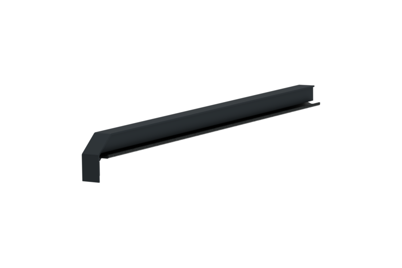 Window sill trim A600GS/24, standard version, left alignment, surface RAL 7016, internal view, projection 370 mm