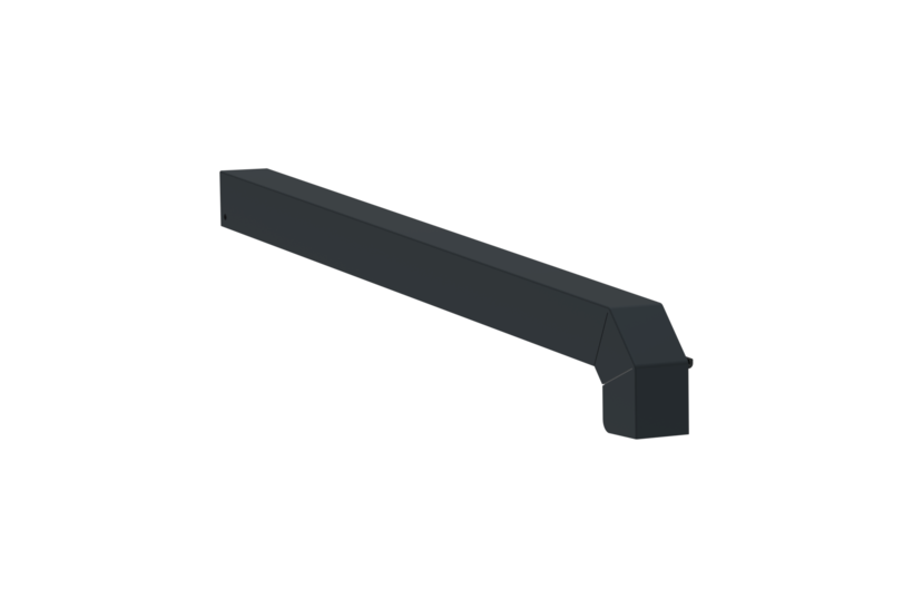 Window sill closure A600GS/24, standard version, left alignment, surface RAL 7016, external view, projection 370 mm