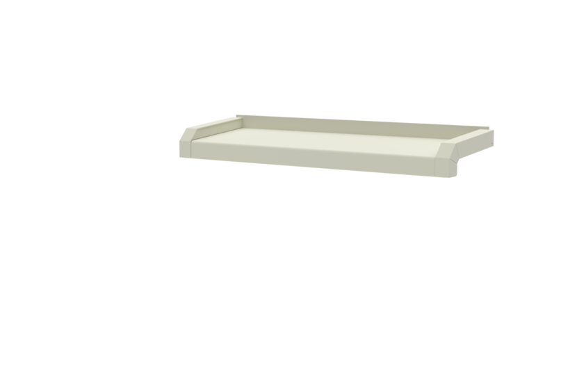 Fensterbank inklusive Fensterbankabschluss A600GS/24, Variante Standard, Oberfläche RAL 9016, Ausladung 150 mm