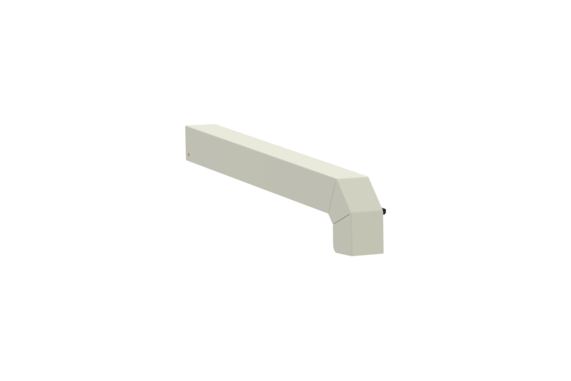 Window sill trim A600GS/24, standard version, surface RAL 9016, alignment left, external view, projection 250 mm