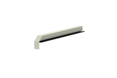 Window sill trim A600GS/24, standard version, surface RAL 9016, left-hand alignment, internal view, projection 270 mm