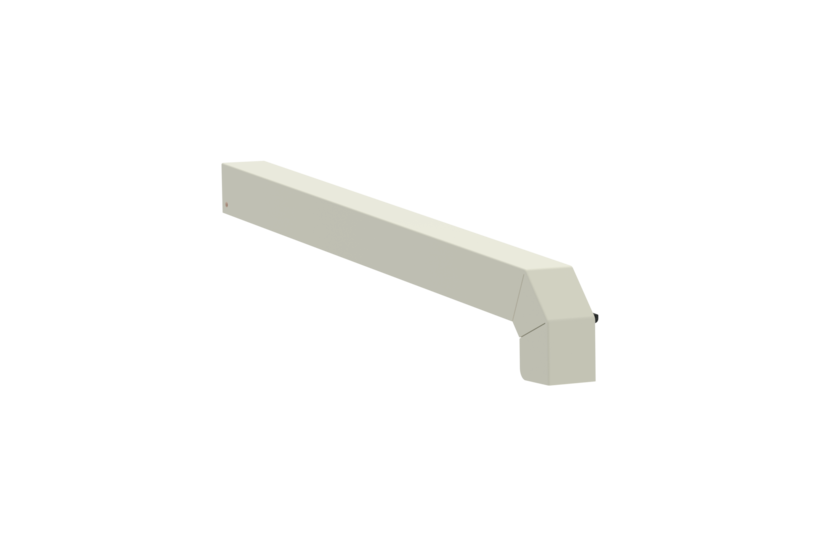 Window sill trim A600GS/24, standard version, surface RAL 9016, alignment left, external view, projection 330 mm