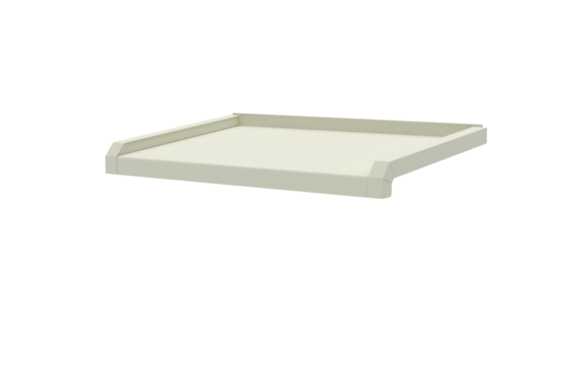 Window sill trim A600GS/24, standard version, surface RAL 9016, alignment left, external view, projection 330 mm