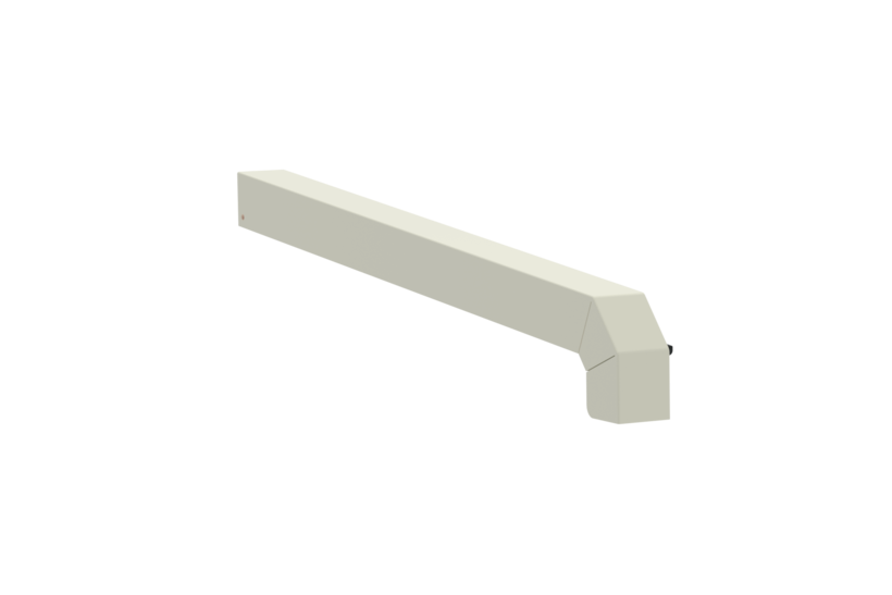 Window sill trim A600GS/24, standard version, surface RAL 9016, alignment left, external view, projection 350 mm