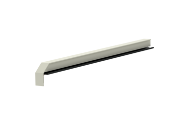 Window sill trim A600GS/24, standard version, surface RAL 9016, orientation right, external view, projection 390 mm