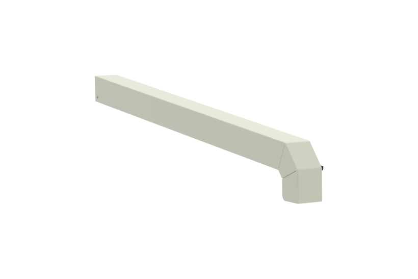 Window sill closure A600GS/24, standard version, surface RAL 9016, alignment left, external view, projection 390 mm