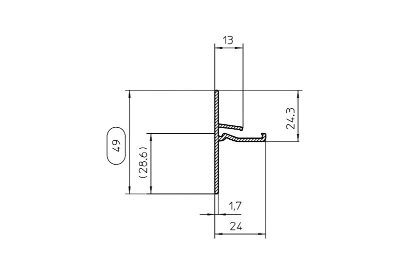 Zeichnung Fensterbank Zubehör Klinkerabschluss A 450