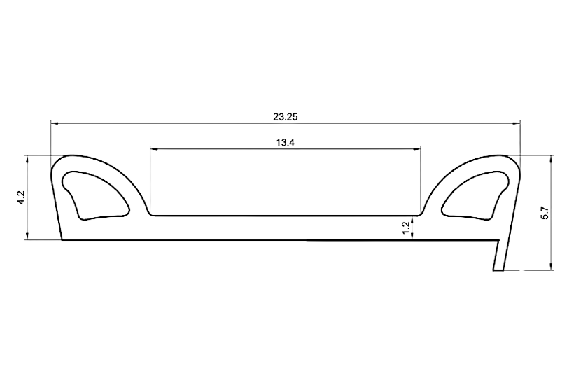 Zeichnung Fensterbank Zubehör Anschraubdichtung AD 500
