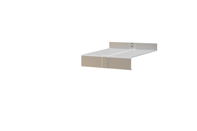 Fensterbank inklusive Stossverbinder H500D, Variante  Softline Plus, Oberläche Alu blank, Ausladung 165 mm