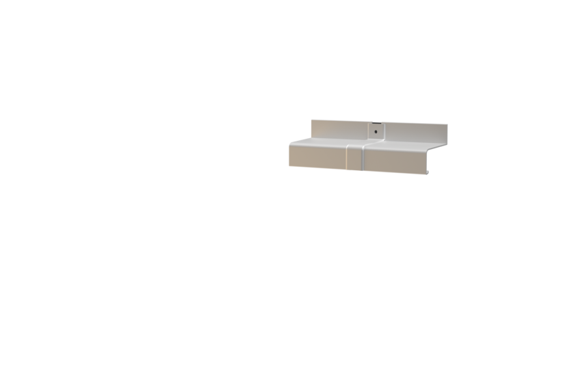 Window sill including butt connector, standard version, blank aluminum surface, projection 50 mm