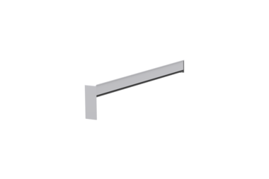 Gleitabschluss A 500 V, Farbe Alu blank, Ausladung 240 mm, Ausrichtung links, Ansicht innen