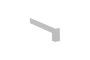 Gleitabschluss A 500 V, Farbe Alu blank, Ausladung 240 mm, Ausrichtung links, Ansicht außen