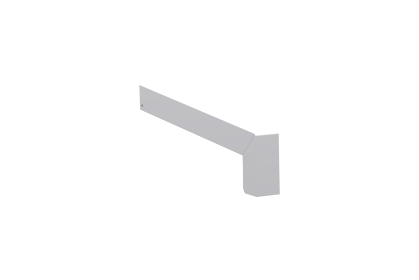Gleitabschluss A 500 V, Farbe Alu blank, Ausladung 240 mm, Ausrichtung links, Ansicht außen