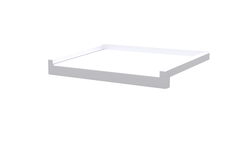 Fensterbank inkl. Gleitabschluss, Farbe Alu blank, Ausladung 320 mm