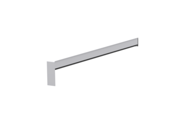 Gleitabschluss A 500 V, Farbe Alu blank, Ausladung 320 mm, Ausrichtung links, Ansicht innen