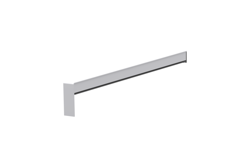 Gleitabschluss A 500 V, Farbe Alu blank, Ausladung 320 mm, Ausrichtung links, Ansicht innen