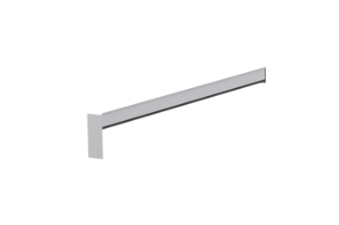 Gleitabschluss A 500 V, Farbe Alu blank, Ausladung 340 mm, Ausrichtung links, Ansicht innen