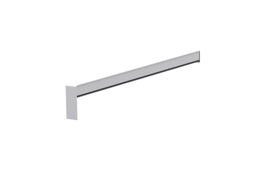 Gleitabschluss A 500 V, Farbe Alu blank, Ausladung 340 mm, Ausrichtung links, Ansicht innen
