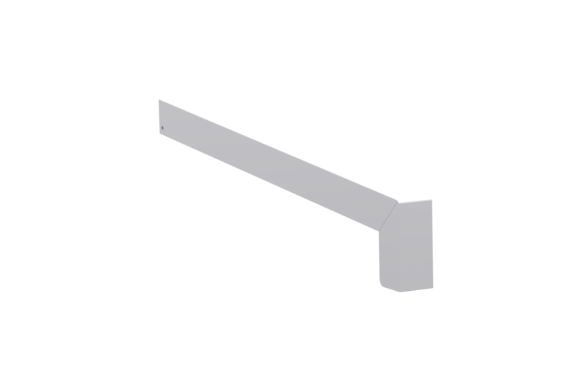 Gleitabschluss A 500 V, Farbe Alu blank, Ausladung 340 mm, Ausrichtung links, Ansicht außen